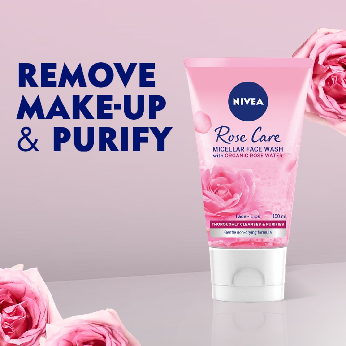 NIVEA Rose Care Micellar Face Wash with Organic Rose Water, 150ml - Image 3