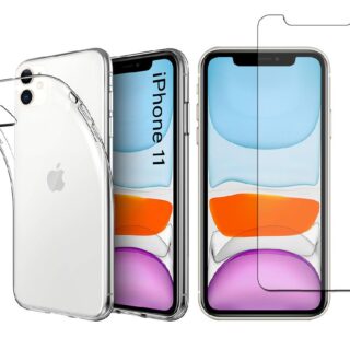 Tempered Glass & Protective Clear Case For iPhone 11