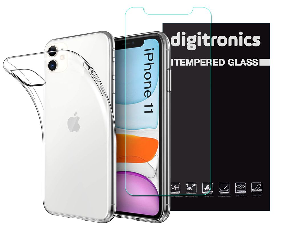 Tempered Glass & Protective Clear Case For iPhone 11 - Image 5
