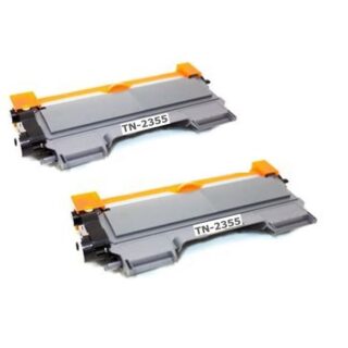 Brother TN2355 / 2355 Toner Cartridge Twin Pack - Compatible