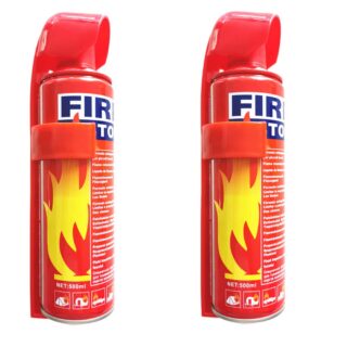 2x Portable Fire Extinguisher With Holder - 500ml