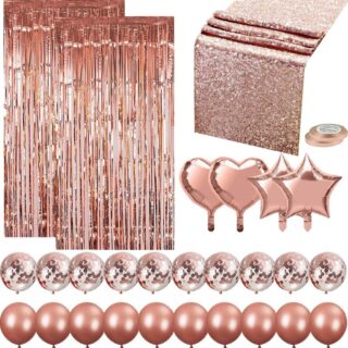 Rose Gold Balloons Table Runner Party Pack