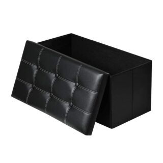 Heartdeco PU Collapsible Storage Cube Ottoman - Large