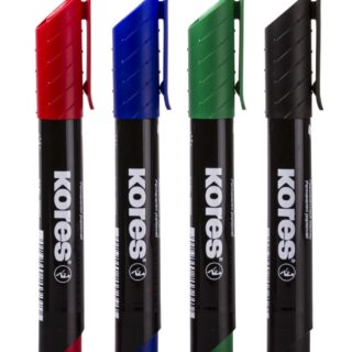 Kores K-Marker Permanent Markers Round Tip - Assorted (Pack of 4)