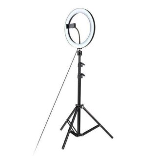 2-in-1 180° Rotatable 3-Mode LED Ring Light & Adjustable Tripod Stand - 26cm